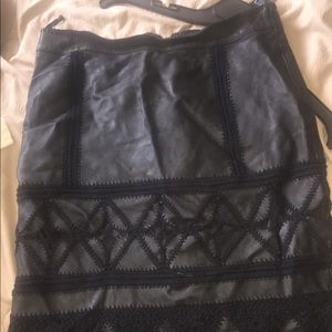 Black leather skirt